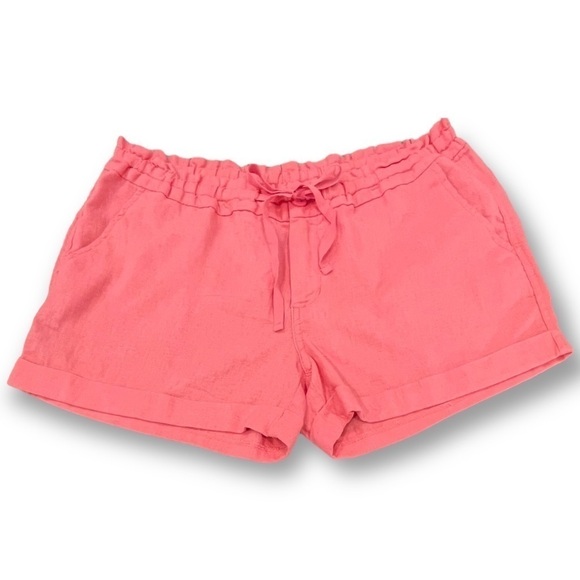 Old Navy Pants - Old Navy Size 6 Pink Elastic/Drawstring Waist Linen/Rayon Shorts